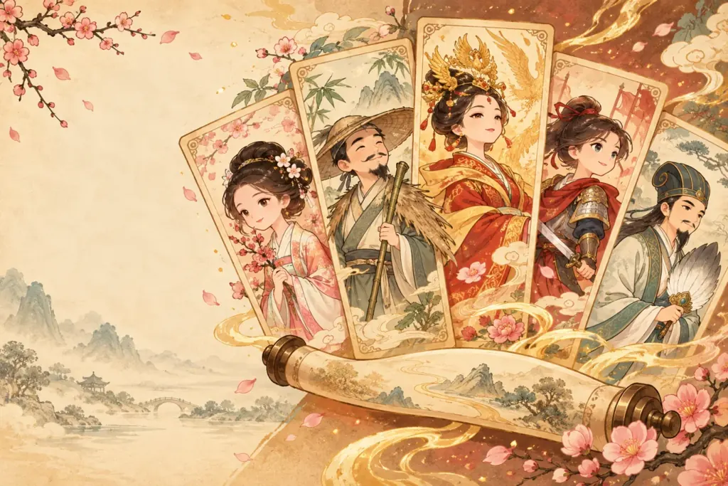 李清照、苏轼、武则天、花木兰与诸葛亮的古人人物卡